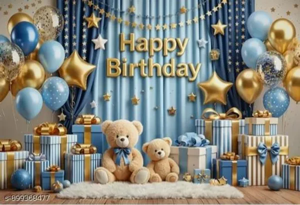 Cute_Teddy_Bear_Happy_Birthday_Theme_5X8_Ft_Decorative_Backdrop_Curtain