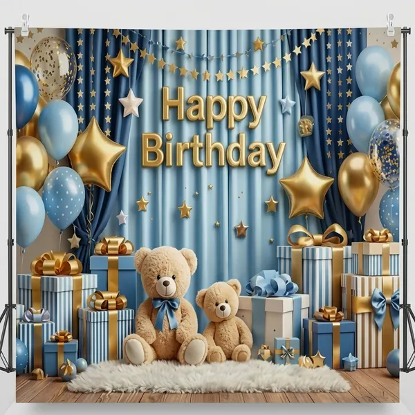 Cute_Teddy_Bear_Happy_Birthday_Theme_5X8_Ft_Decorative_Backdrop_Curtain