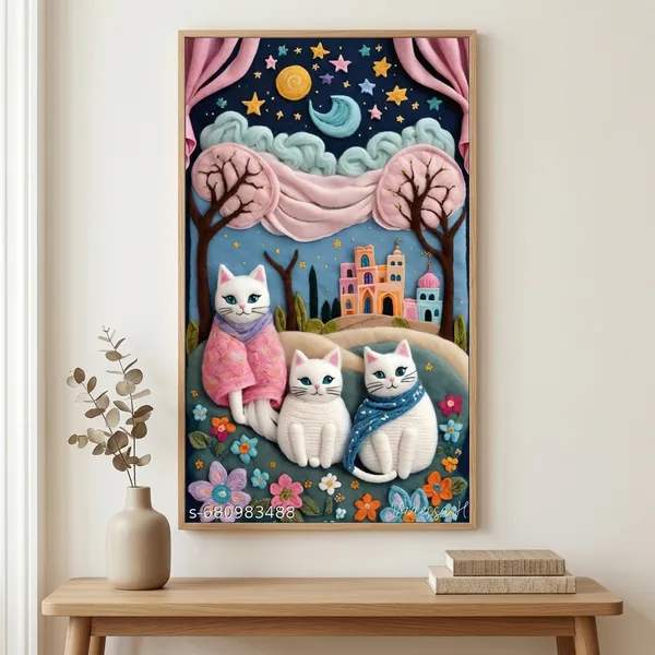Whimsical_Cat_Family_Fantasy_Backdrop_|_Dreamy_Night_Sky_Cartoon_Theme