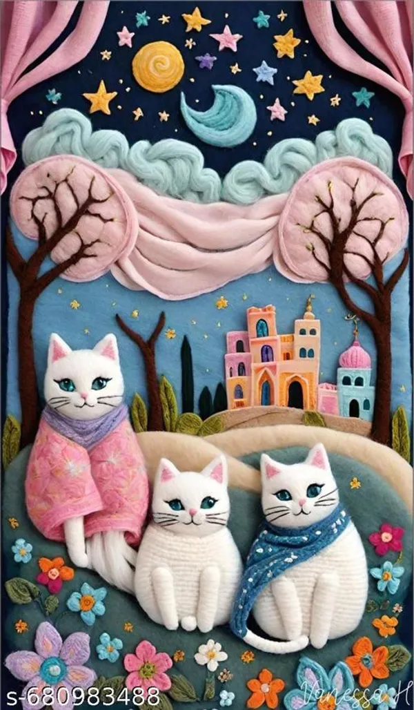 Whimsical_Cat_Family_Fantasy_Backdrop_|_Dreamy_Night_Sky_Cartoon_Theme