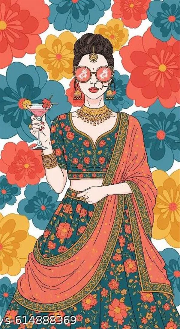 Trendy_Girl_Backdrop_|_8X5_Ft_Washable_Cloth_|_Modern_Floral_Woman_Design