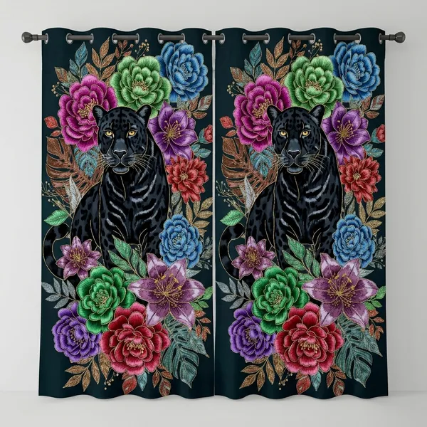 Elegant_Black_Panther_Floral_Backdrop_Curtain_|_8X5_Ft_|_Washable_Fabric