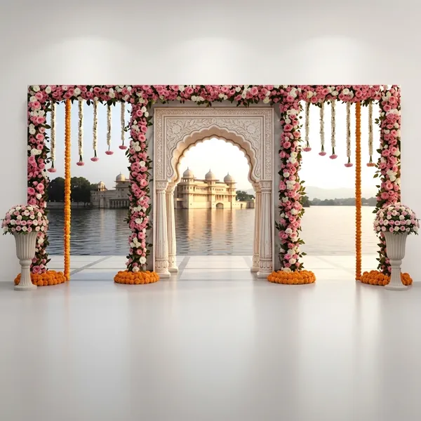 Luxury_Royal_Palace_Lake_View_Wedding_Backdrop_Cloth_-_Grand_Entrance_Mandap