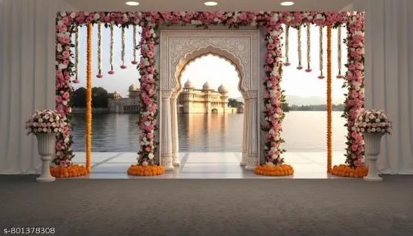 Luxury_Royal_Palace_Lake_View_Wedding_Backdrop_Cloth_-_Grand_Entrance_Mandap