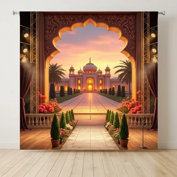 Premium_Ornate_Archway_Backdrop_Framing_Grand_White_Domed_Palace_Mosque_At