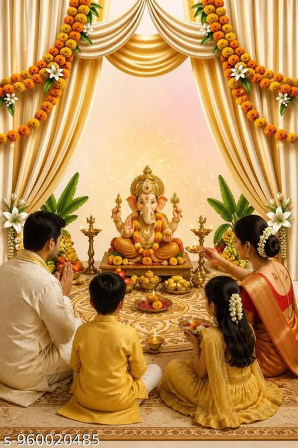 Ganesha_Pooja_Backdrop_Curtain_For_Wedding_Decoration,_Lakshmi_Pooja,_Birthday