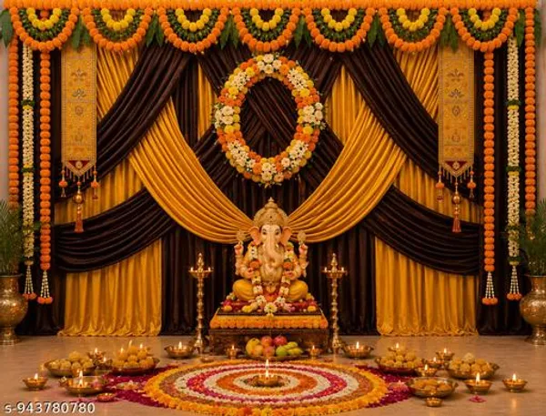 Ganesha_Pooja_Backdrop_Curtain_For_Wedding_Decoration,_Lakshmi_Pooja,_Birthday