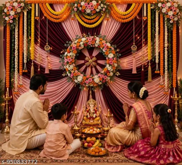 Ganesha_Pooja_Backdrop_Curtain_For_Wedding_Decoration,_Lakshmi_Pooja,_Birthday