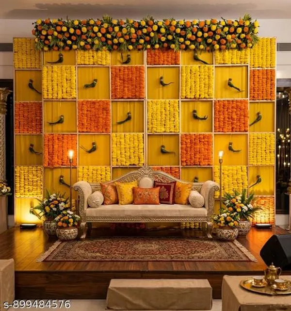 Premium_Yellow_Orange_Marigold_Grid_Backdrop_Cloth_5X8Ft