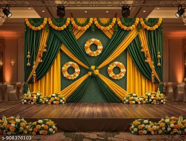 Premium_Green_Yellow_Cross_Drapes_Floral_Backdrop_Cloth_5X8Ft