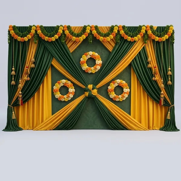 Premium_Green_Yellow_Cross_Drapes_Floral_Backdrop_Cloth_5X8Ft