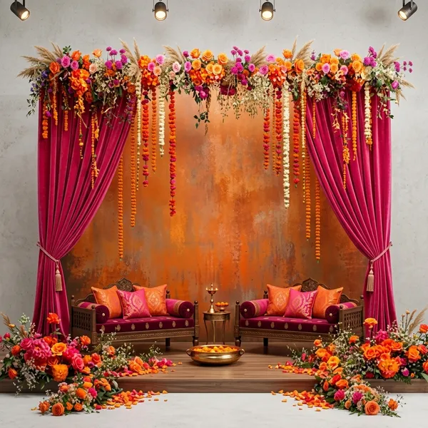 Premium_Pink_Orange_Floral_Hanging_Garlands_Backdrop_Cloth_5X8Ft