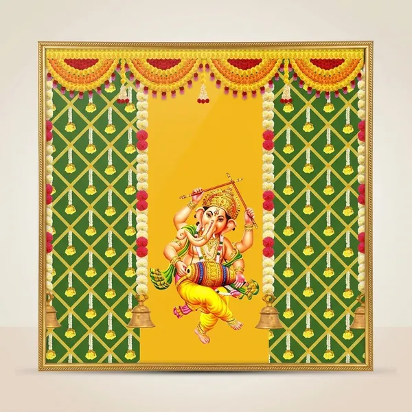Dancing_Ganpati_Pooja_Backdrop_5X7_Ft_Washable_Cloth_With_Temple_Bell_&_Marigold