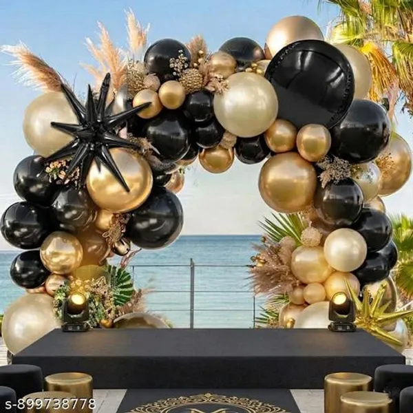 Premium_Black_Gold_Balloon_Arch_Backdrop_With_Beach_Ocean_Waves,_Palm_Trees