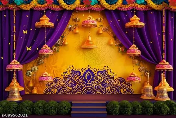 Premium_Purple_Yellow_Royal_Hanging_Bells_Backdrop_Cloth_5X8Ft