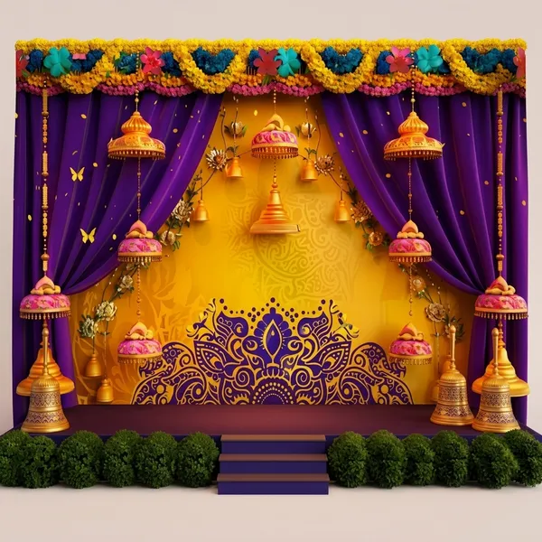 Premium_Purple_Yellow_Royal_Hanging_Bells_Backdrop_Cloth_5X8Ft