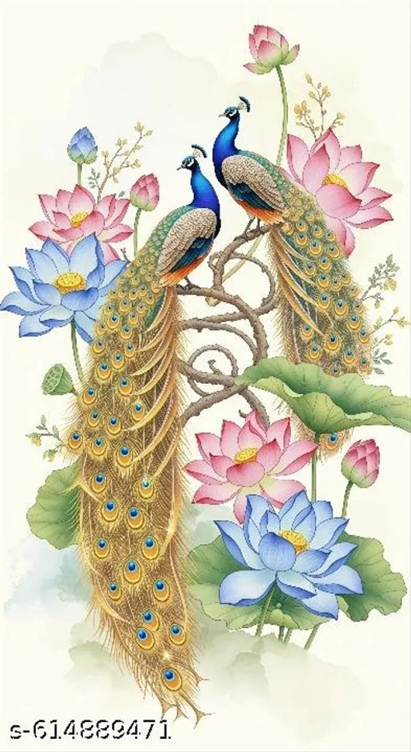 Elegant_Peacock_Lotus_Backdrop_|_8X5_Ft_Washable_Decorative_Cloth
