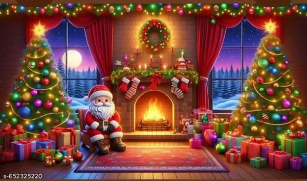 Premium_Christmas_Santa_Backdrop_8X5Ft_|_Festive_Xmas_Tree_&_Fireplace_Theme