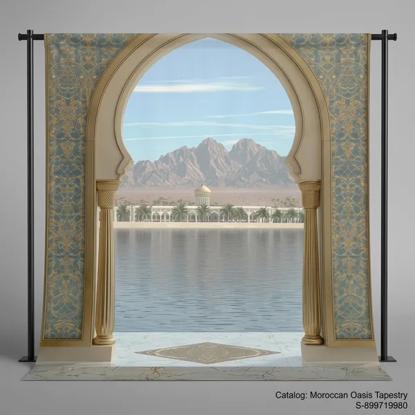 Premium_Ornate_Archway_Backdrop_Opening_To_Golden_Dome_Palace_By_Tranquil_Water