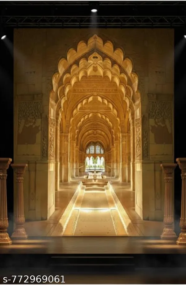 Luxury_Royal_Mughal_Palace_Corridor_Golden_Archway_3D_Printed_Backdrop_5X8Ft