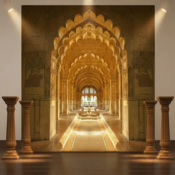 Luxury_Royal_Mughal_Palace_Corridor_Golden_Archway_3D_Printed_Backdrop_5X8Ft