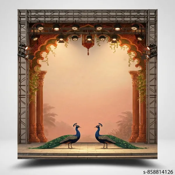 Elegant_Golden_Ornate_Archway_Backdrop_With_Facing_Royal_Peacocks_On_Tiled