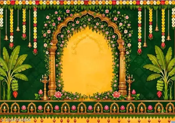 Premium_Green_Gold_Floral_Royal_Wedding_Backdrop_5x8_Ft