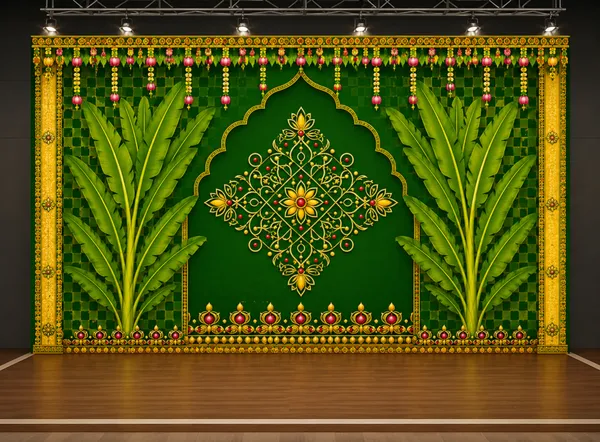 Premium_Green_Gold_Royal_Indian_Wedding_Backdrop_5x8_Ft