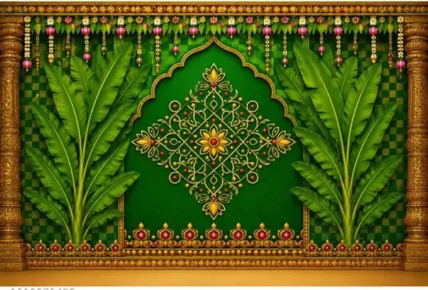 Premium_Green_Gold_Royal_Indian_Wedding_Backdrop_5x8_Ft