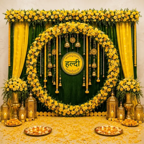 Yellow_Green_Floral_Haldi_Ceremony_Backdrop_Decor_Set