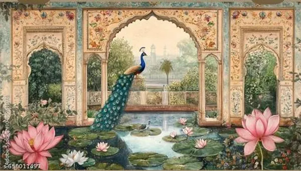 Grand_Royal_Mughal_Peacock_&_Lotus_Decoration_Backdrop_|_8-5_Ft_|_Luxury_Wedding