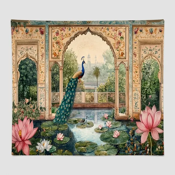 Grand_Royal_Mughal_Peacock_&_Lotus_Decoration_Backdrop_|_8-5_Ft_|_Luxury_Wedding