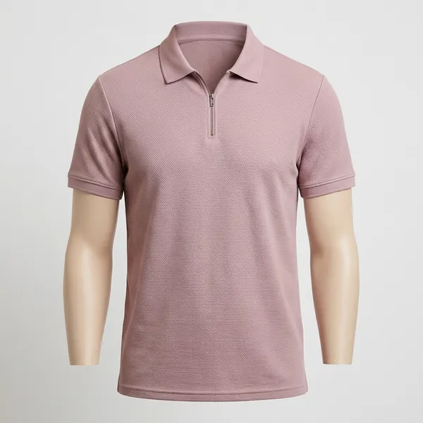 Premium_Mens_Solid_Dusty_Pink_Zipper_Polo_T-Shirt
