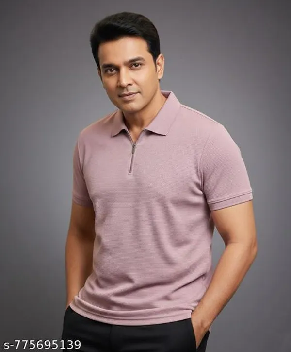 Premium_Mens_Solid_Dusty_Pink_Zipper_Polo_T-Shirt
