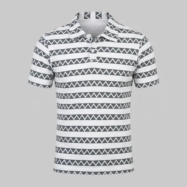 Mens_Blend_Cotton_Black_&_White_Zigzag_Stripe_Printed_Polo_T_Shirt_For_Casual