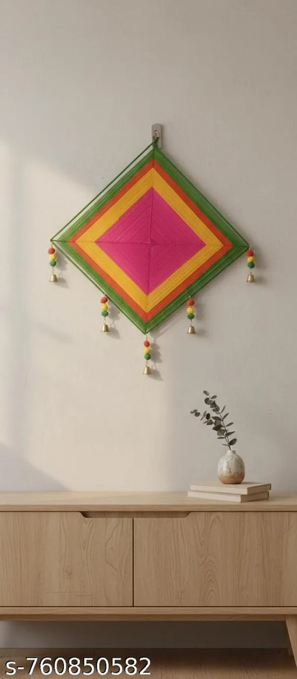 Handmade_Multicolor_Diamond_Shape_Wall_Hanging