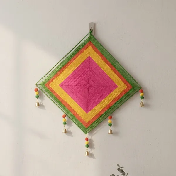 Handmade_Multicolor_Diamond_Shape_Wall_Hanging