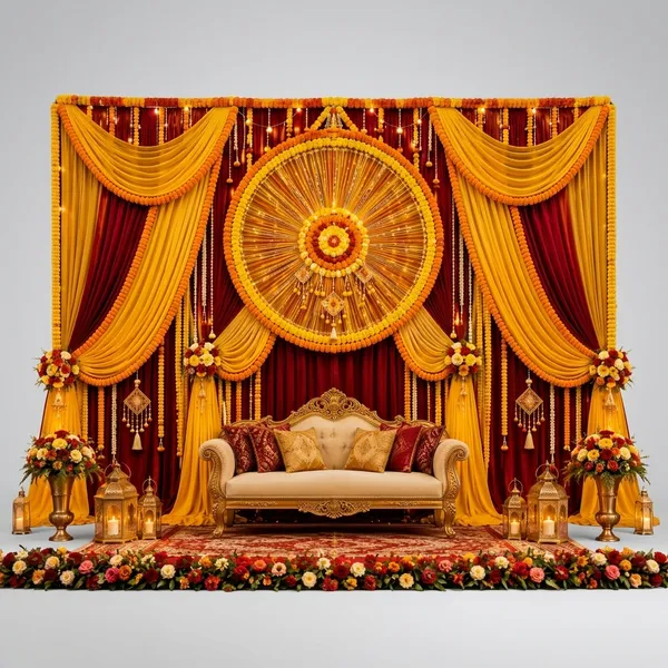 Marigold_And_Red_Drape_Floral_Wedding_Backdrop_Set