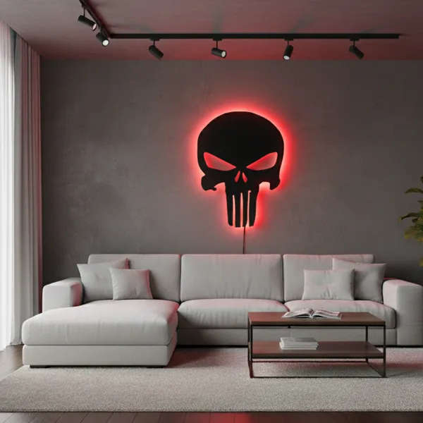 Punisher_LED_Wall_Decor_Logo