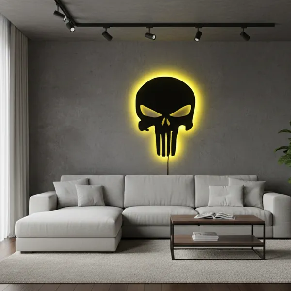 Punisher_LED_Wall_Decor_Logo