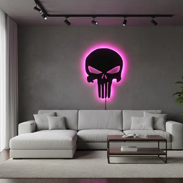 Punisher_LED_Wall_Decor_Logo