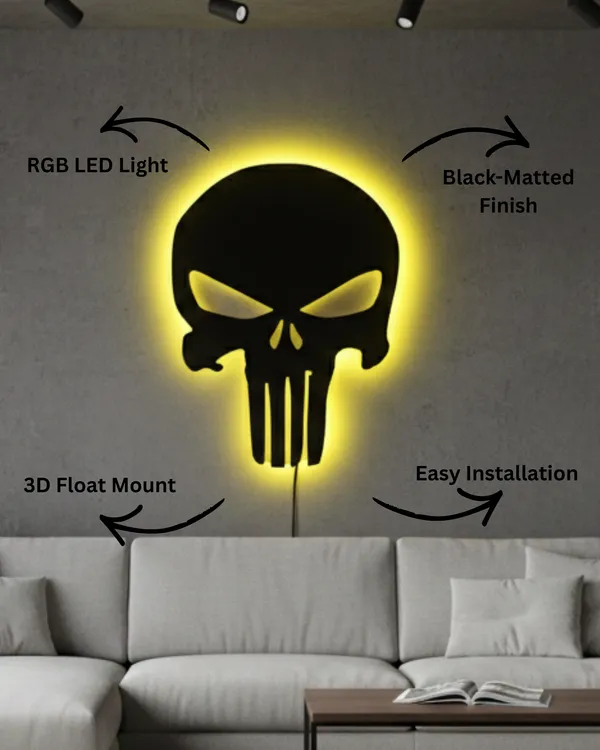 Punisher_LED_Wall_Decor_Logo