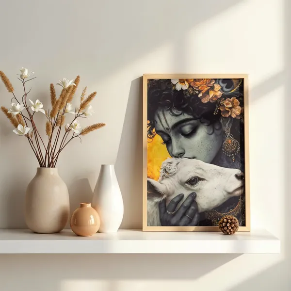 Krishna_Ji_Cow_Wooden_Frame
