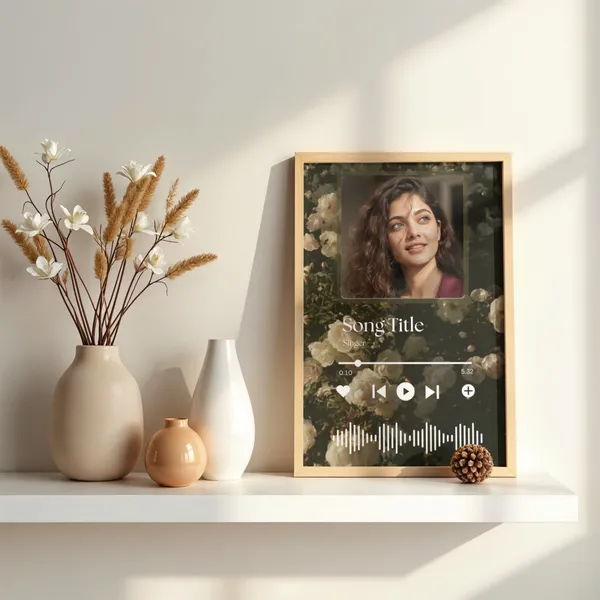 Wooden_Custom_Photo_Music_Song_Frame_with_Floral_Design