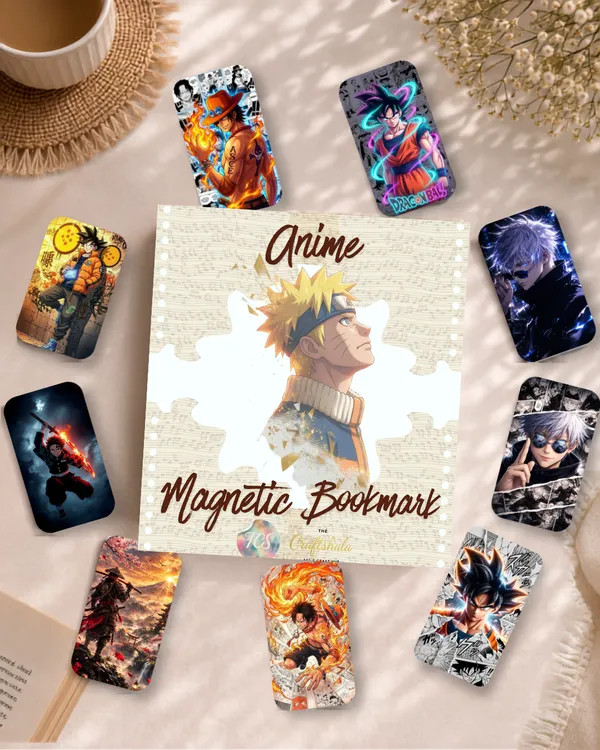 Anime_Character_Print_Magnetic_Bookmark_Pack_Of_12