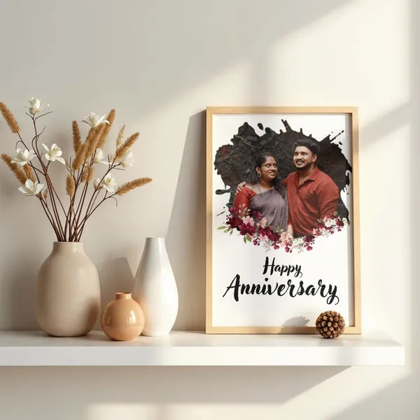 Personalized_Happy_Anniversary_Photo_Frame_with_Floral_Design