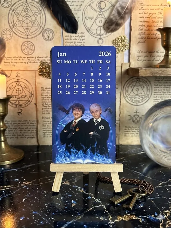 Wizard_Theme_Desk_Calendar_with_Wooden_Easel_Stand