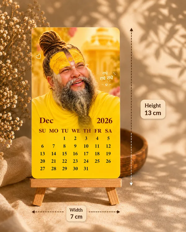 Radhe_Radhe_Spiritual_Guru_Desk_Calendar_with_Wooden_Easel_Stand