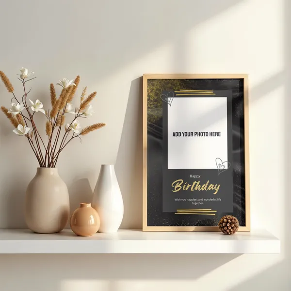 Personalized_Happy_Birthday_Photo_Frame_with_Golden_Border
