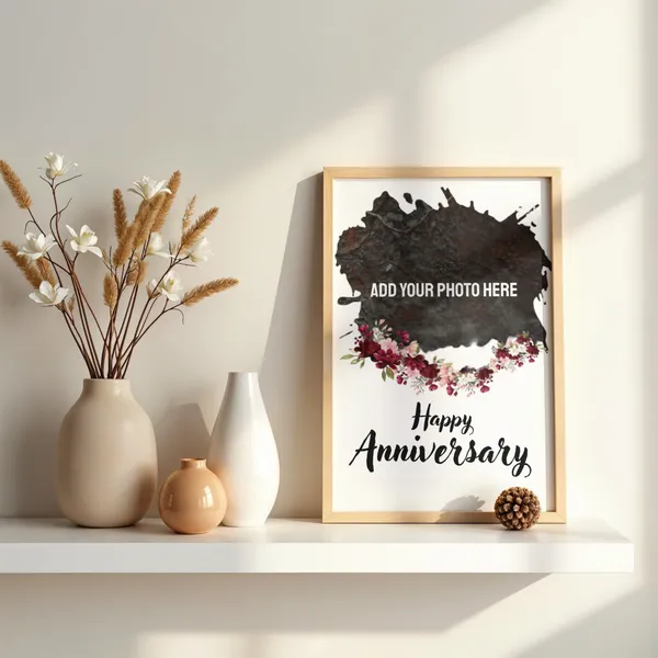 Personalized_Happy_Anniversary_Photo_Frame_with_Floral_Design